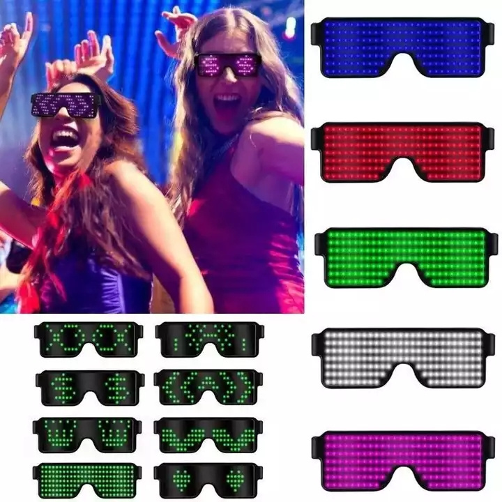 2022 Creative Luminous Party Light Up Glasses Flash USB Rechargeable Growing Festival LED Glasses