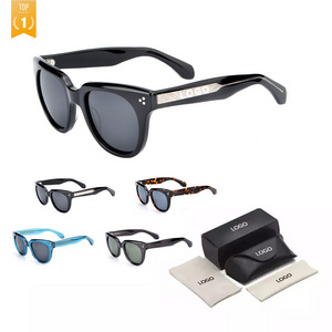 Custom Logo High Quality Hand Polished Acetate Brand Shades Polarized Men Sun Glasses Sunglasses