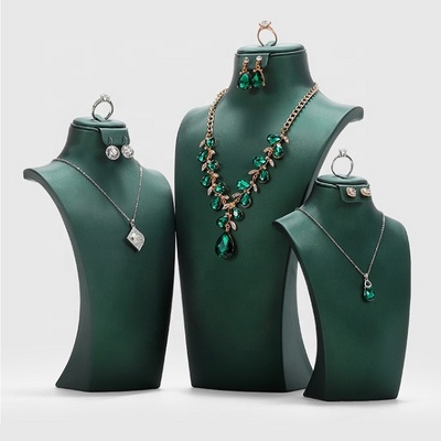 Necklace display Five Colour Microfiber Jewelry Bust necklaces window display jewelry display mannequin