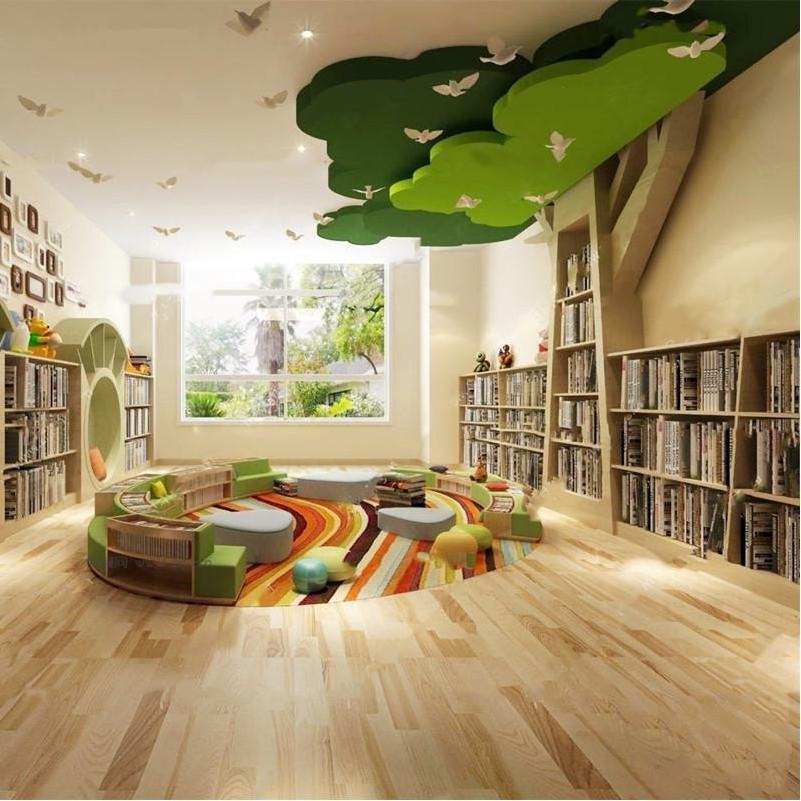 Chiquitos big tree wall bookcase creative tree shaped kids wooden bookshelf for kindergarten library reading corner display