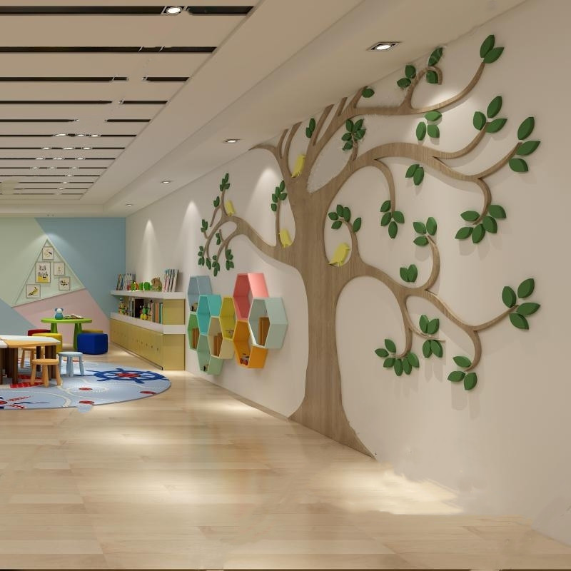 Chiquitos Whimsical Innoxious 3D Tree Wall Stickers Wall Decal Enclosure Background Decoration Kindergarten Montessori Children