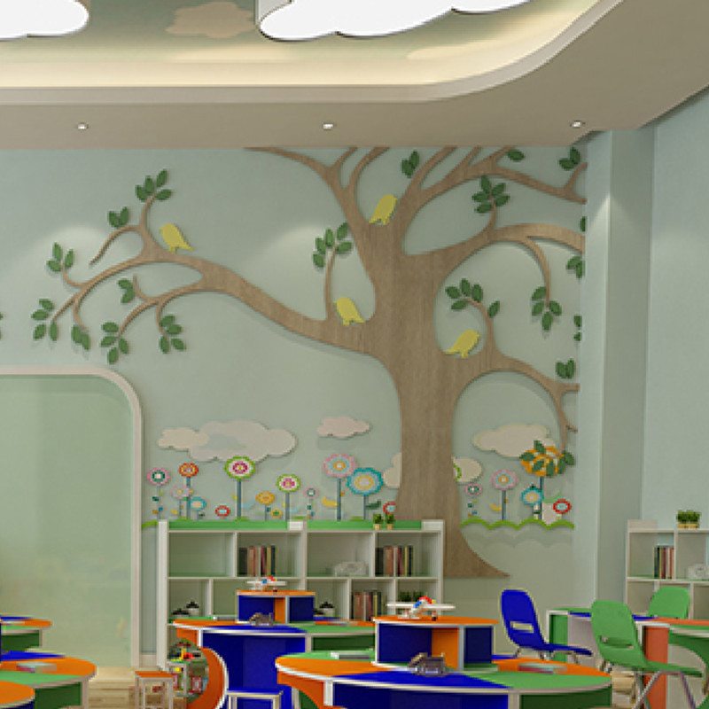 Chiquitos Whimsical Innoxious 3D Tree Wall Stickers Wall Decal Enclosure Background Decoration Kindergarten Montessori Children