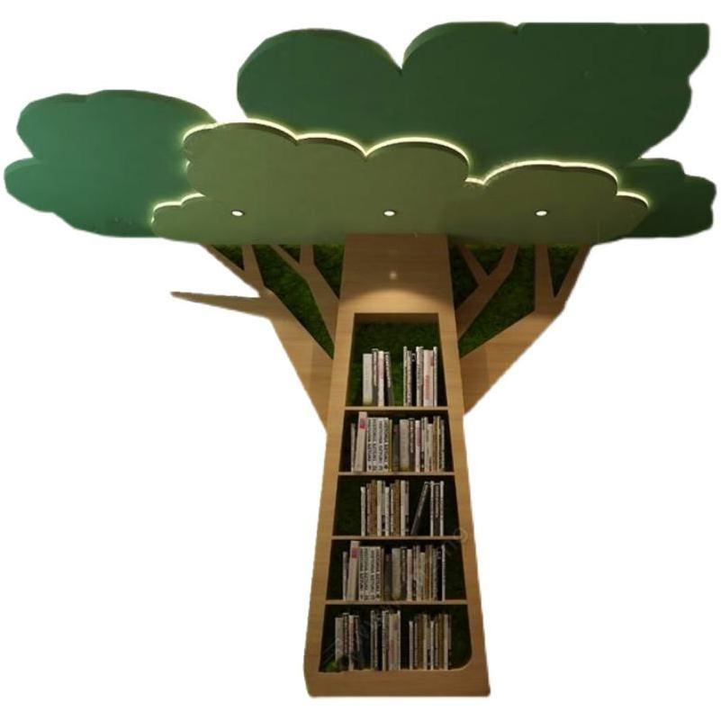 Chiquitos big tree wall bookcase creative tree shaped kids wooden bookshelf for kindergarten library reading corner display