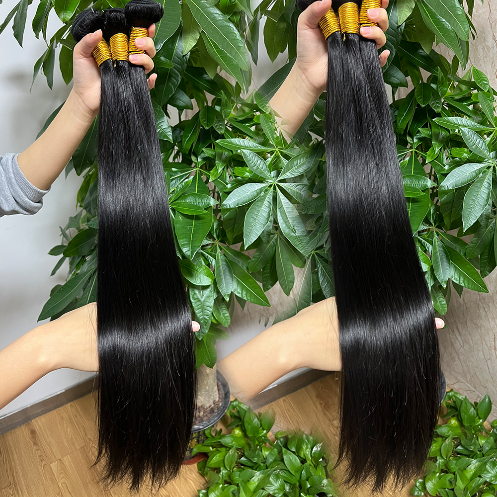 Cheap Natural Black Long Hair 40 inches Body Wave 100% Raw Brazilian Indian Virgin Human Hair Extension Weaving Hair Bundles