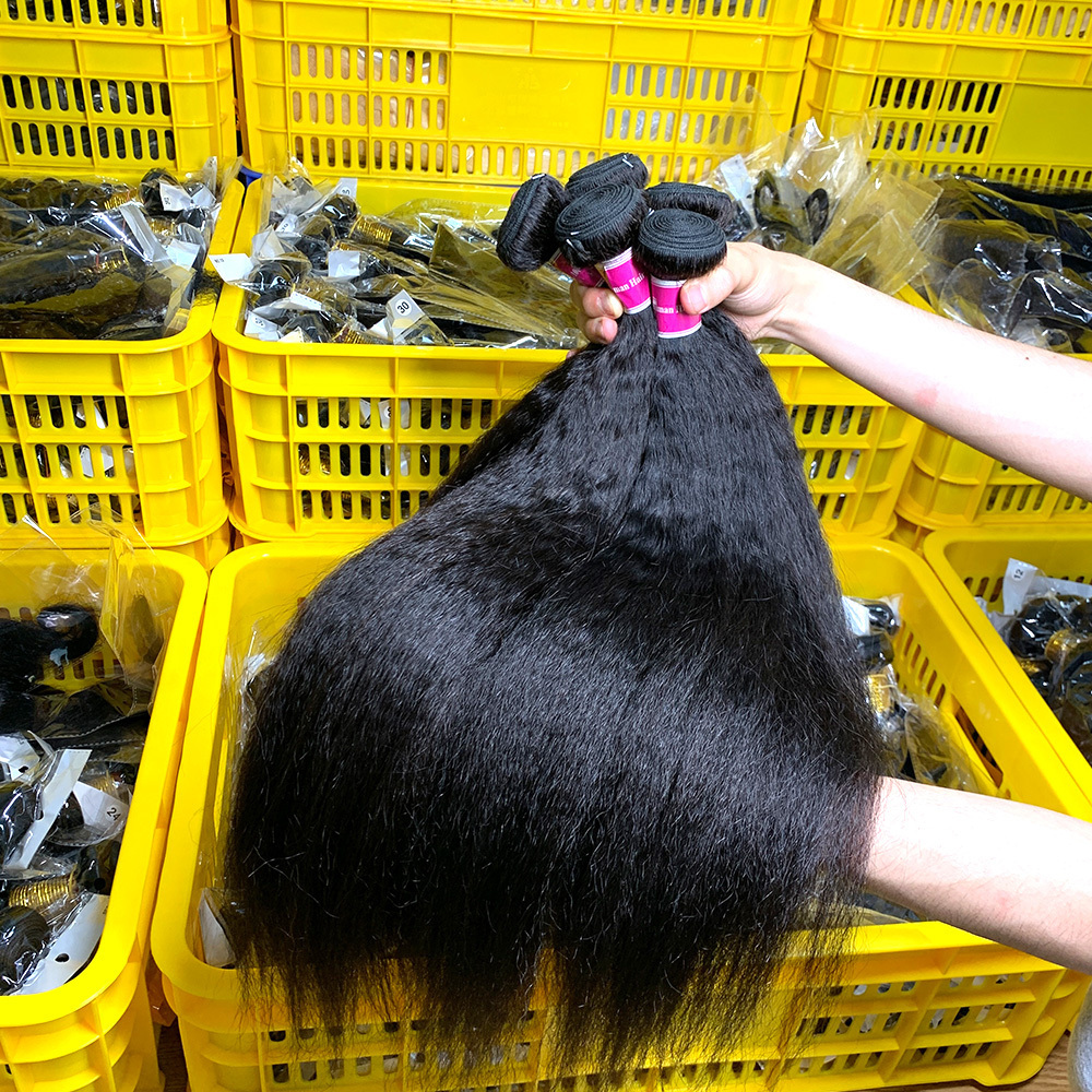 MeiMeihair Afro kinky straight wave brazilian human hair extensions 100% natural hair kinky straight