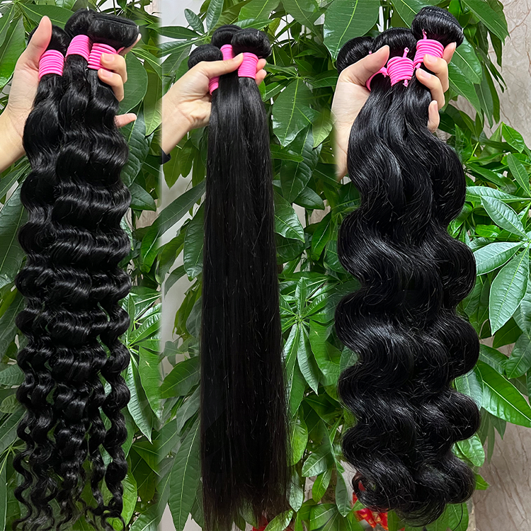 Cheap Natural Black Long Hair 40 inches Body Wave 100% Raw Brazilian Indian Virgin Human Hair Extension Weaving Hair Bundles