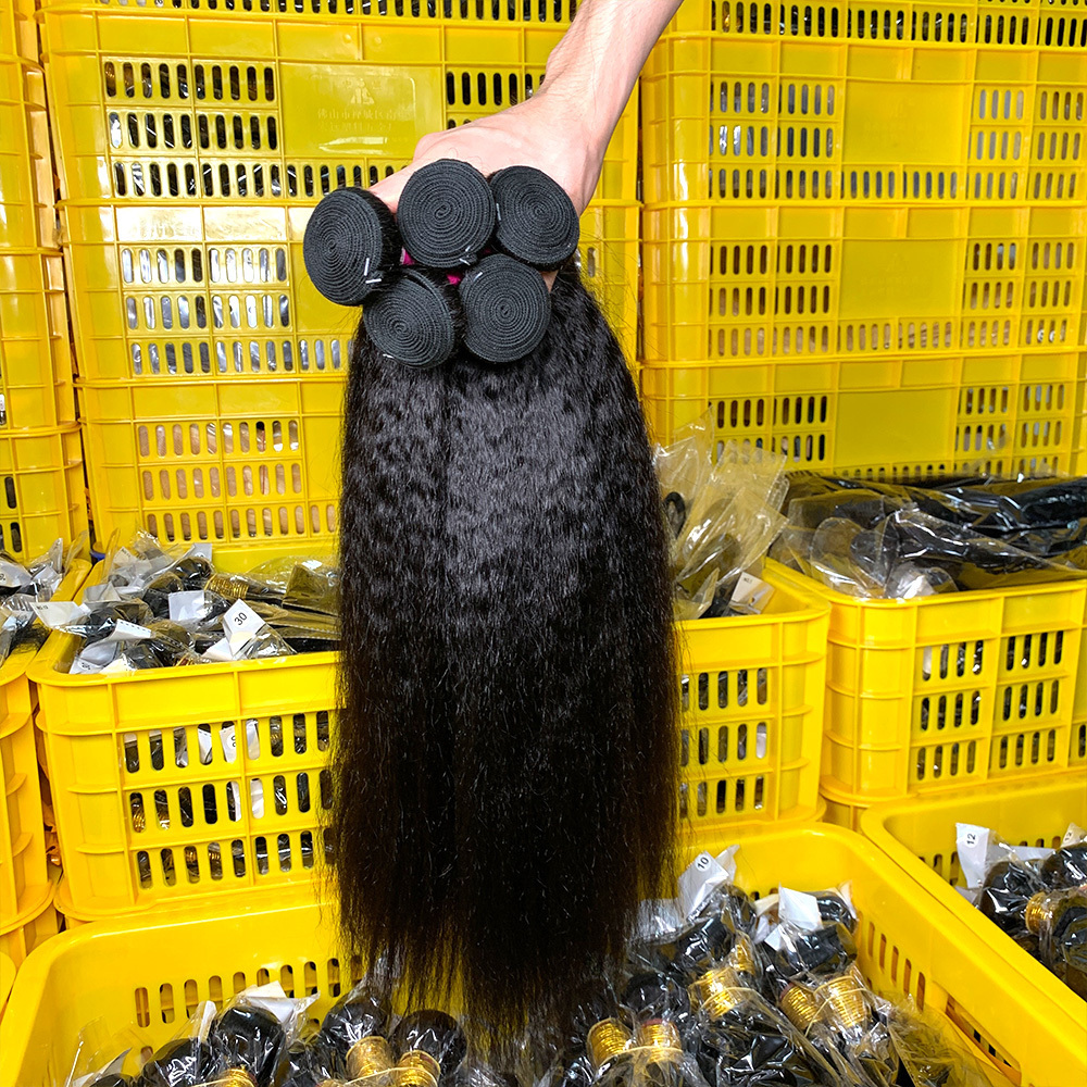 MeiMeihair Afro kinky straight wave brazilian human hair extensions 100% natural hair kinky straight