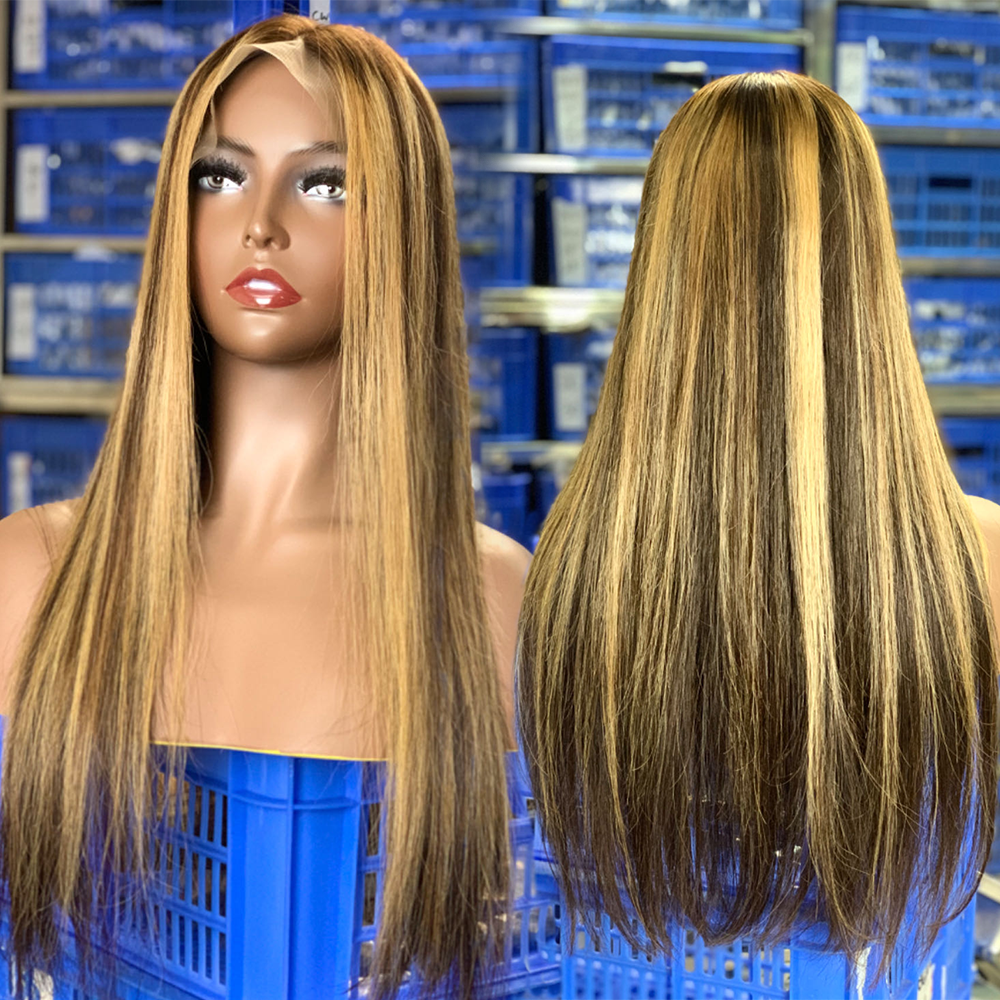 Wholesale Price Raw Virgin Unprocessed High Density Piano Color Human Hair Lace Wigs With Clips