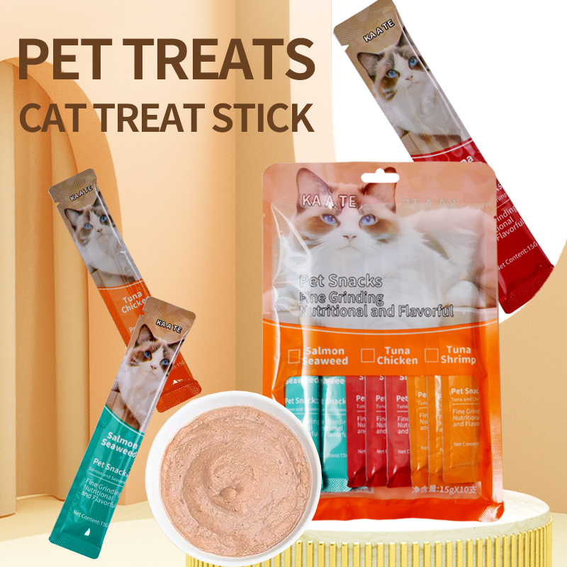 Best-selling Cat Creamy Bars Stick Treats In Pouch Wholesale Bulk Cat Wet Food Cat Treat Food