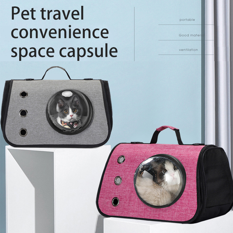 New Design Wholesale Outdoor portable transparent space capsule expanded breathable backpack pet cat and dog travel bag