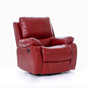 MEIMIN Red Manual Leather Recliner Chairs Swivel and Rocking Recliner Sofa Customized Design