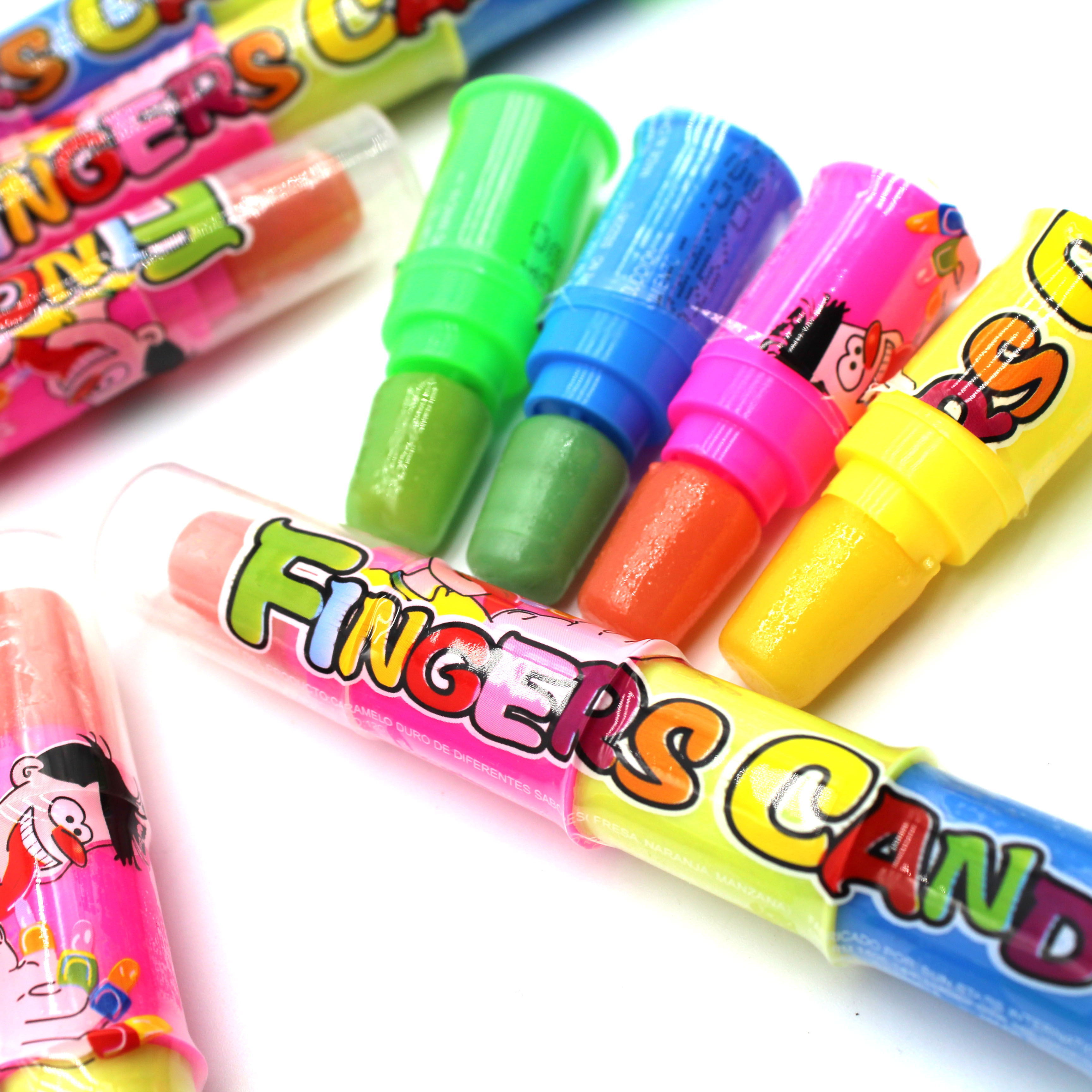 Wholesale Custom Halal Fruity Finger Lollipop Candy Colorful Cartoon-Shaped Sweet in Box Packaging for Young Consumers