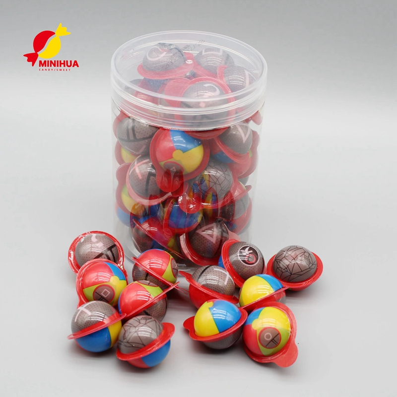 Wholesale Sweet Round Fruity Flavours Jam Filled Soft Candy Christmas ball Gummy Candy