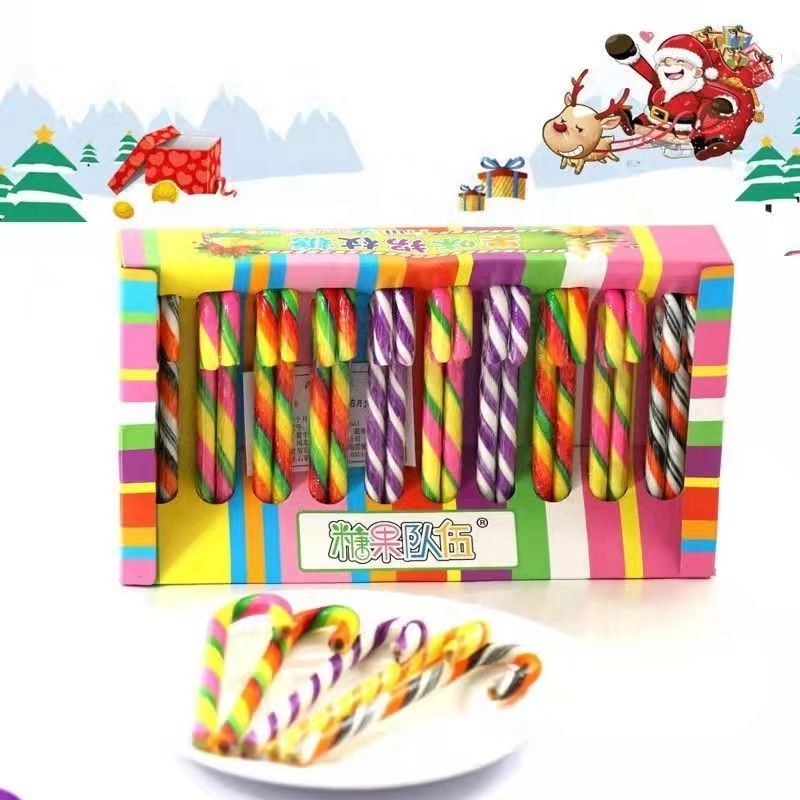 Best Selling 12g 18g Halal Christmas Candy Cane Sweet Fruity Fresh Candy Canes for Kids