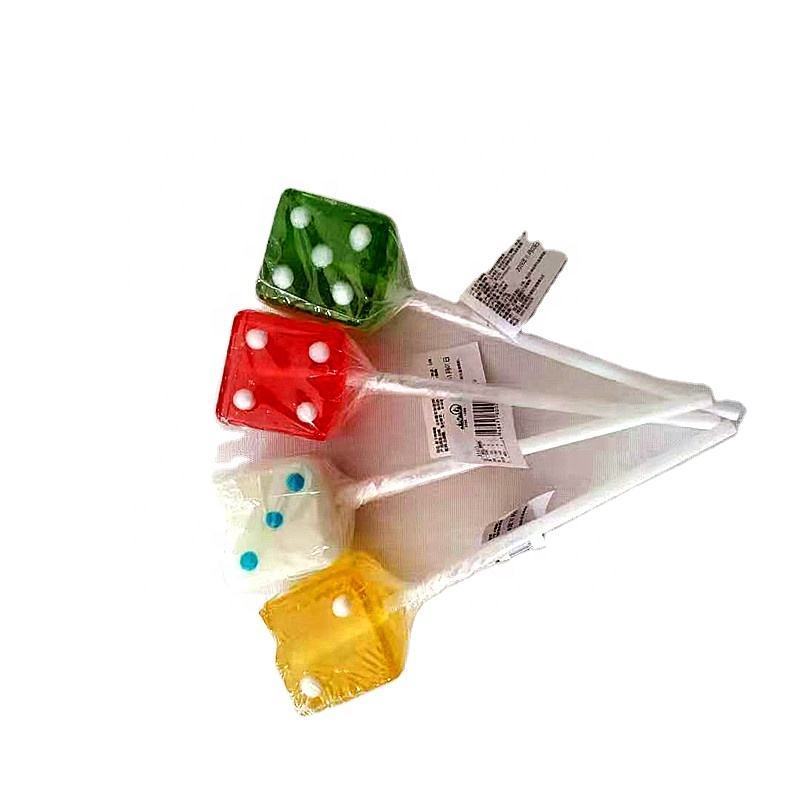 Wholesale Custom Dice Cube Shaped Light-Up Lollipops Stick Wholesale Custom Candy