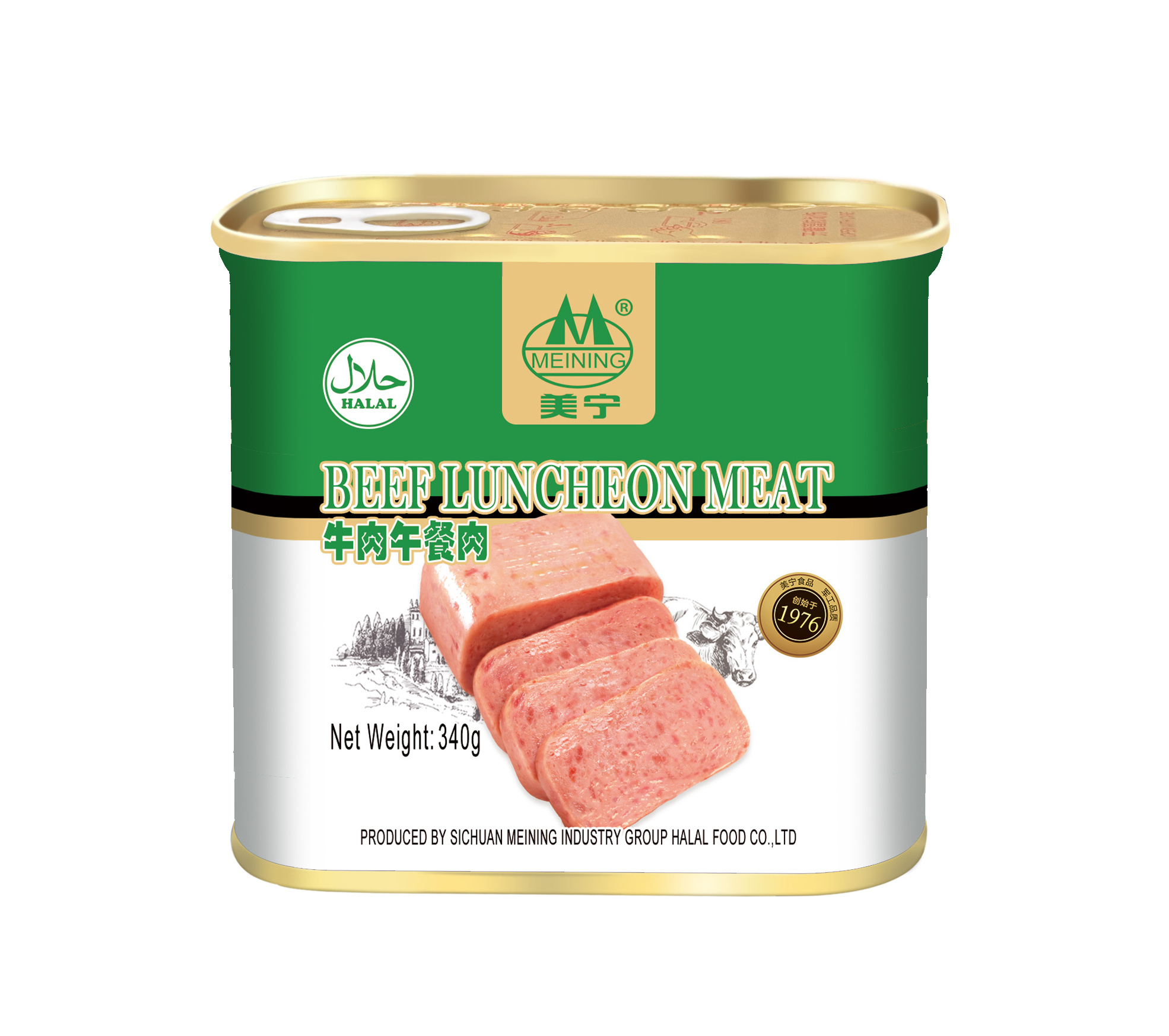 Top Quality Canned Food 340g Beef Luncheon Meat Brazil Canned Halal Meat