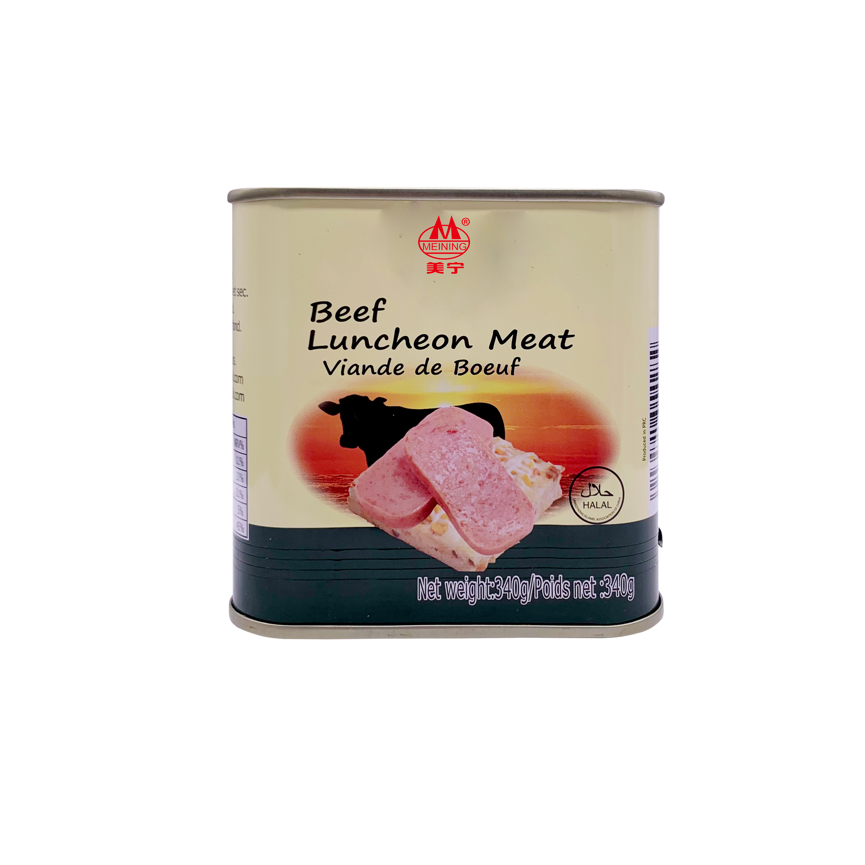 Halal Food certificated canned Beef Luncheon Meat Canned Beef packed in 198g/340g Made by Halal Meat