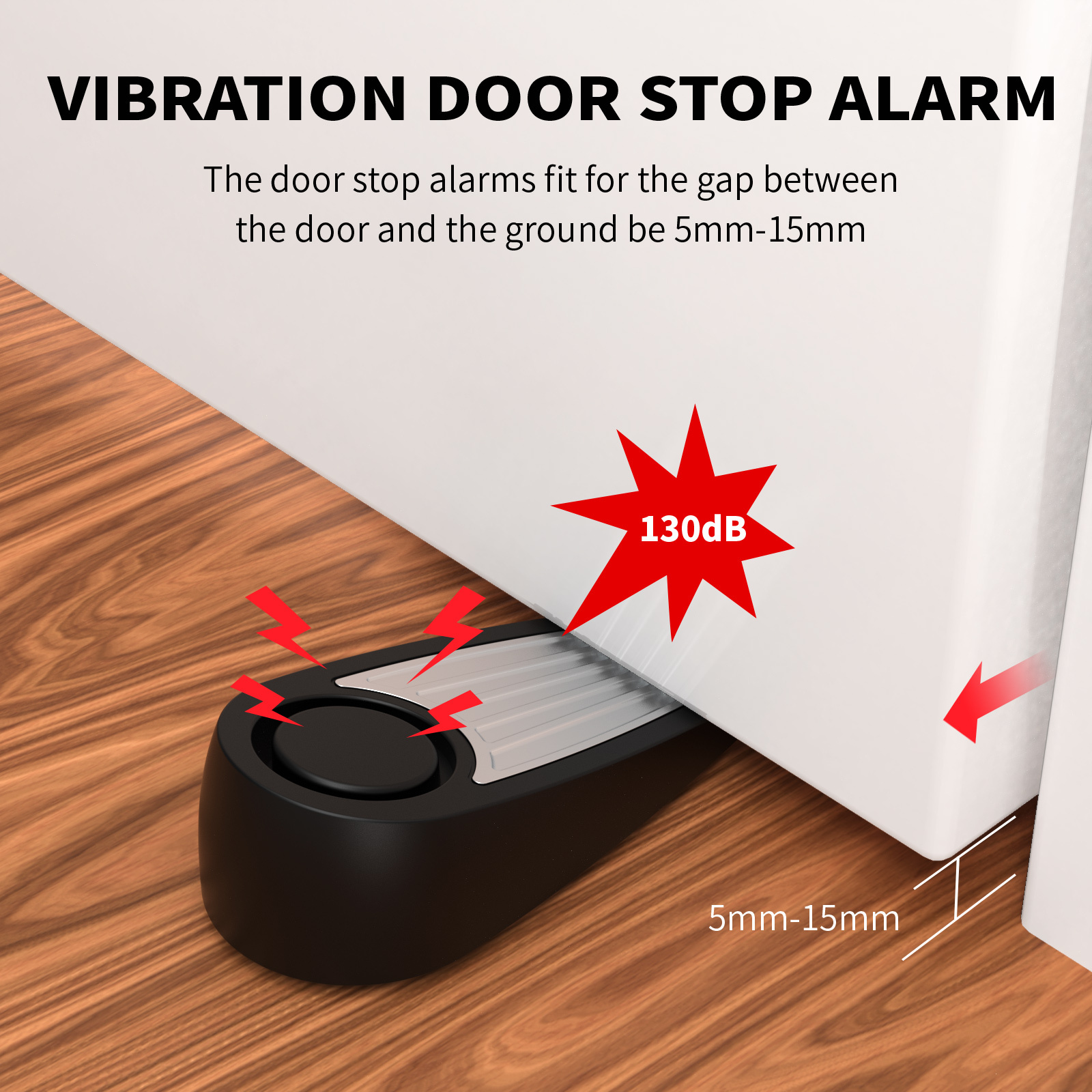 Anti-theft Vibration Door Stop Alarm Safety Door Locking Device Anti Intruder Open The Door Security Warning Alert 125DB