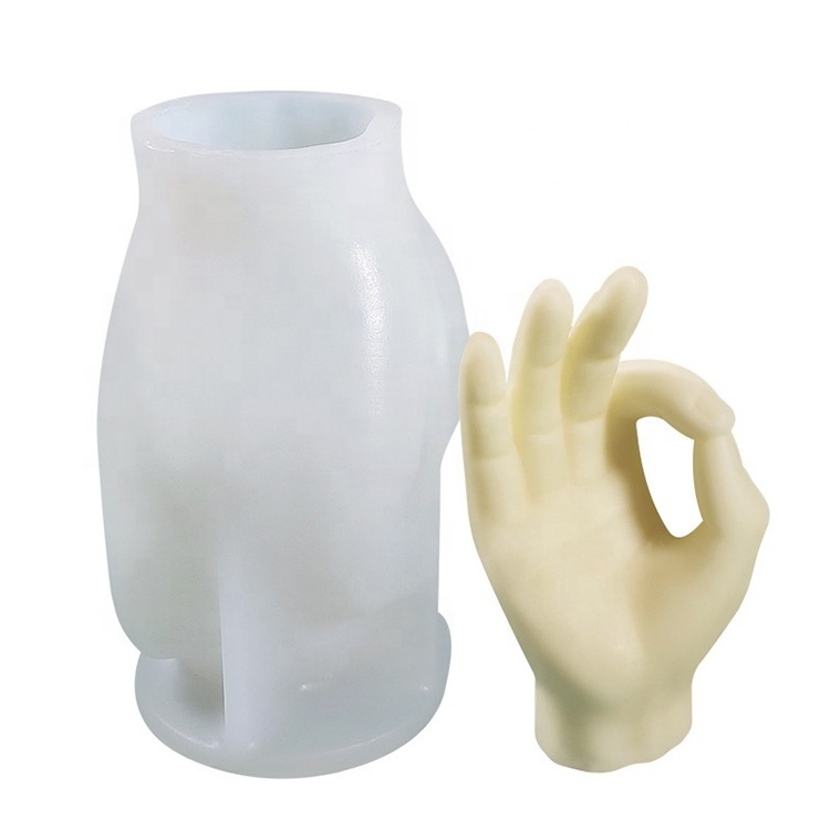 Diy Aromatherapy Middle Finger silicone candle molds set Plaster Handmade 3d Custom Hand Shape Silicone Mold For Candles