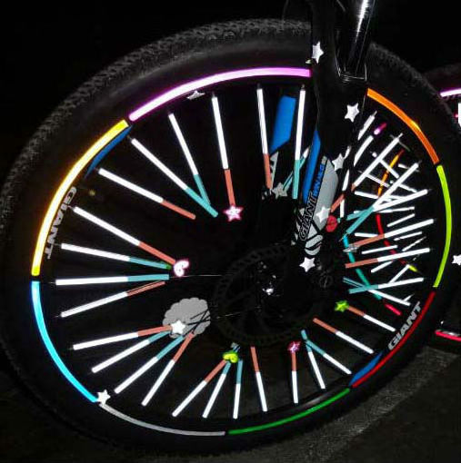 Reflective Bicycle Wheel Sticker/bike wheel reflective pvc sticker