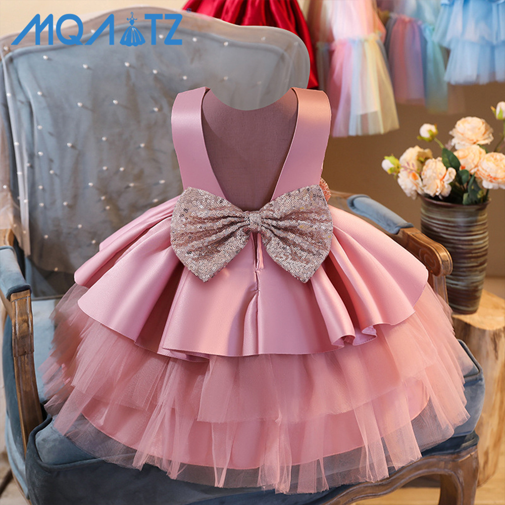 MQATZ Wholesale Summer Kids Girls Formal Party Wear Clothing Dress Layered Baby Girls' Ball Gown Evening Dresses L1966XZ