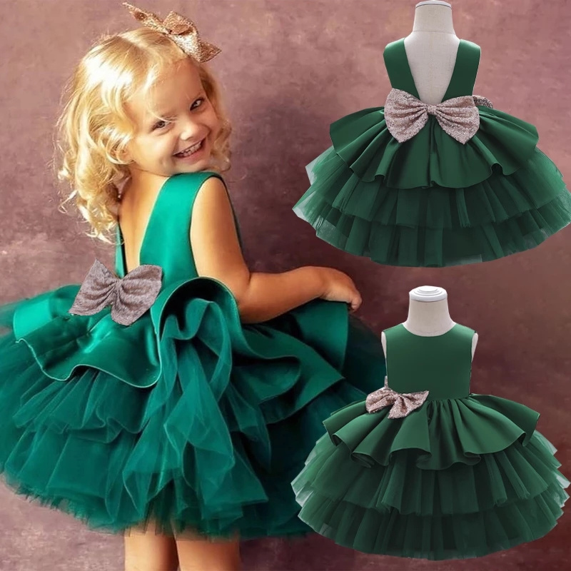 MQATZ Wholesale Summer Kids Girls Formal Party Wear Clothing Dress Layered Baby Girls' Ball Gown Evening Dresses L1966XZ