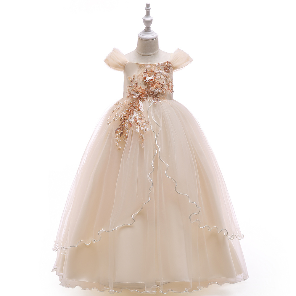 MQATZ Tulle Kids Long Dress Girls Children Prom Long Frock Baby kids Clothes kids wedding party dress