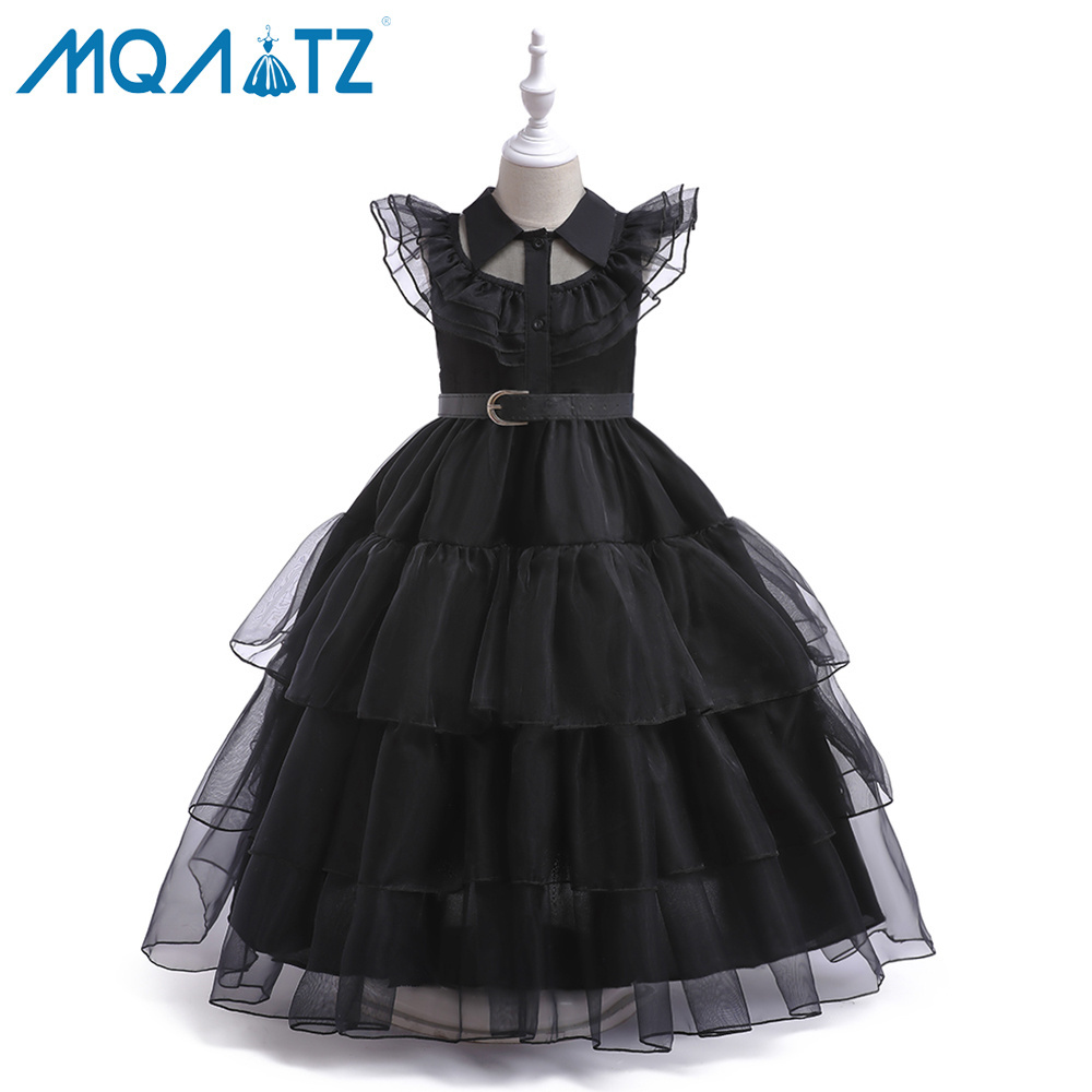 MQATZ New Arrivals Adams Family Wednesday Baby Girl  Party Dress Halloween Holiday Hot Sales Costume