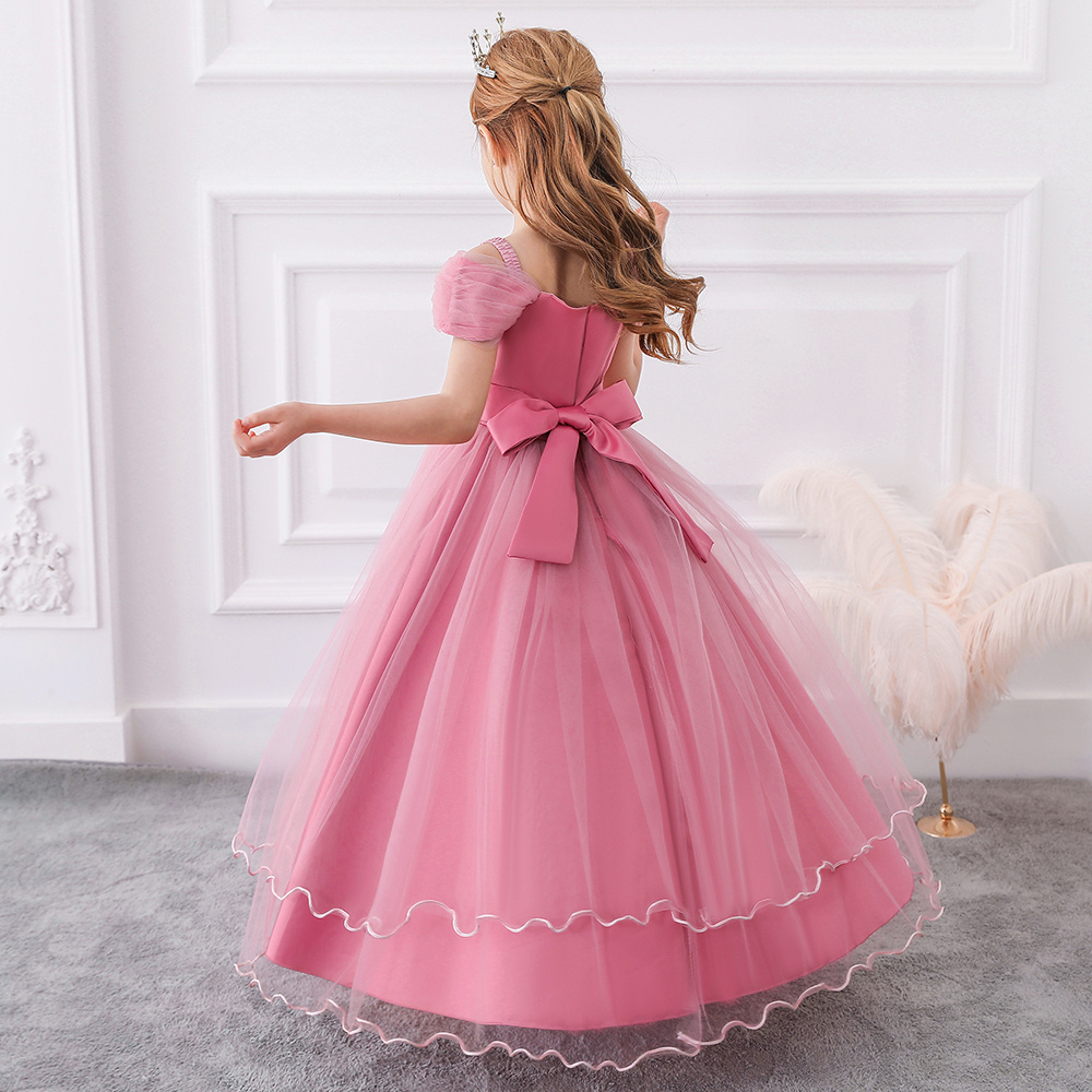 MQATZ Tulle Kids Long Dress Girls Children Prom Long Frock Baby kids Clothes kids wedding party dress