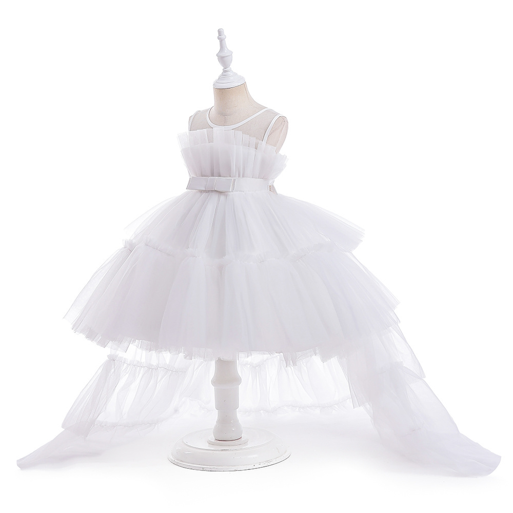 MQATZ large tailing dress for kid flower child dress for 3-11 year princess party tulle dresses for baby girl T5353