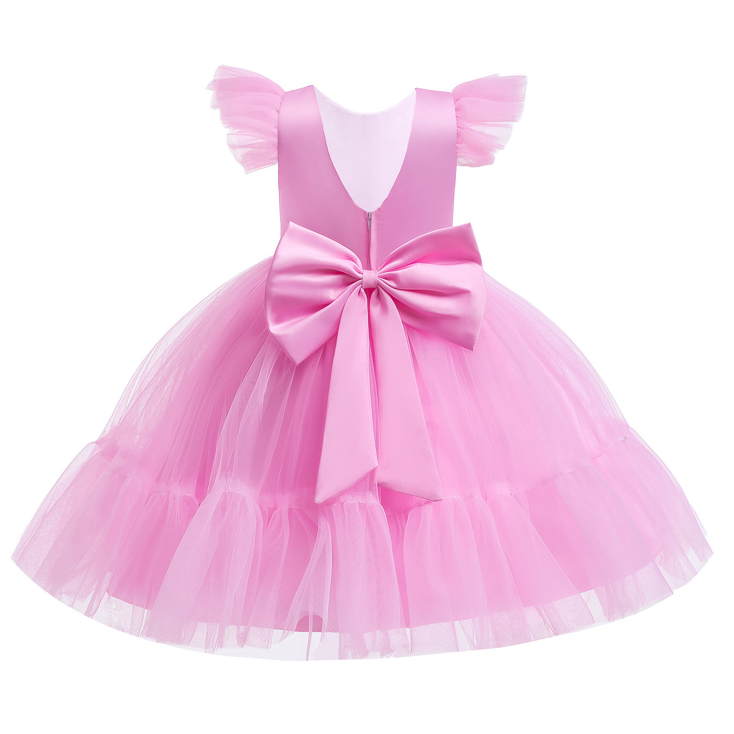 MQATZ New Arrival Single Jacquard Elegant Baby Girls Dress Stock Puffy Kids Frock Girl tulle Dress L5293