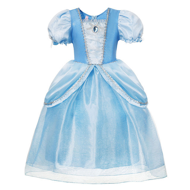 MQATZ New Lovely Girls Puffy Sleeve Party Dress Kids Elsa Princess Cosplay Costume BX260