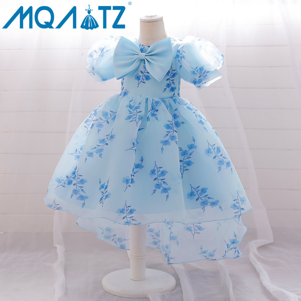 MQATZ Children's princess dress fashionable little girl's printed tail infant and toddler one-year-old dress AL112XZ