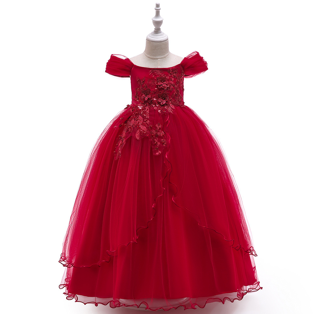 MQATZ Tulle Kids Long Dress Girls Children Prom Long Frock Baby kids Clothes kids wedding party dress