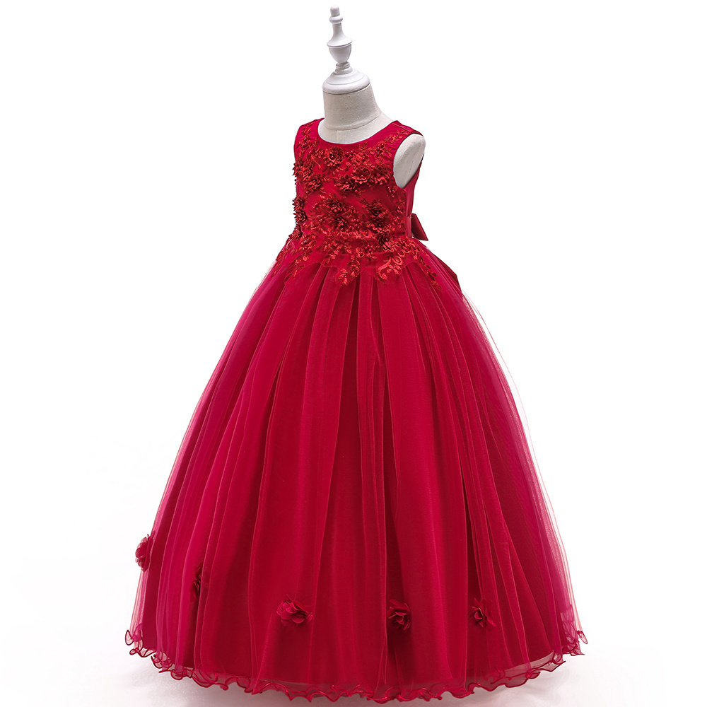 Kids Bridesmaid Flower Girls Wedding Dresses For Party Dress Summer Children Clothes 2019 Summer Kids Dresses For Girls LP-212