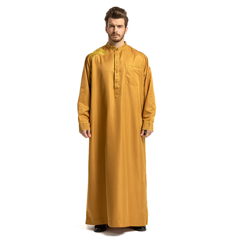 2023 Hot Sales New Model Morocco Cotton Fabric Thobe High Quality Khamis Arab Islamic Clothing men Thobe