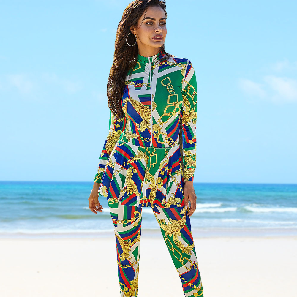 2023 New Style Women Muslim Swimsuit Modest muslim swimwear burkinis swimsuit three piece sustainable Muslim swimwear