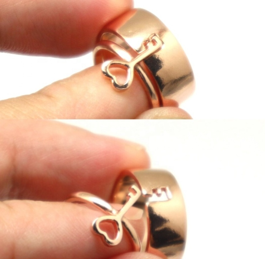 Fashion Jewelry Matching ring lock scaffolding Key and Lock Couple Promise Ring Stainless Steel Rings