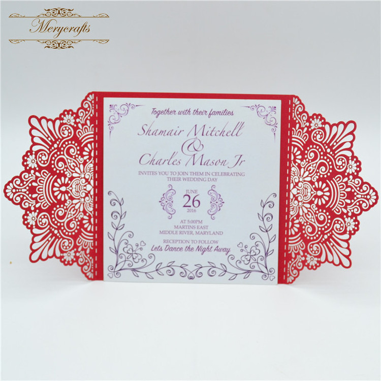 Bengali doc wedding envelopes laser cut paper baptism invitation card