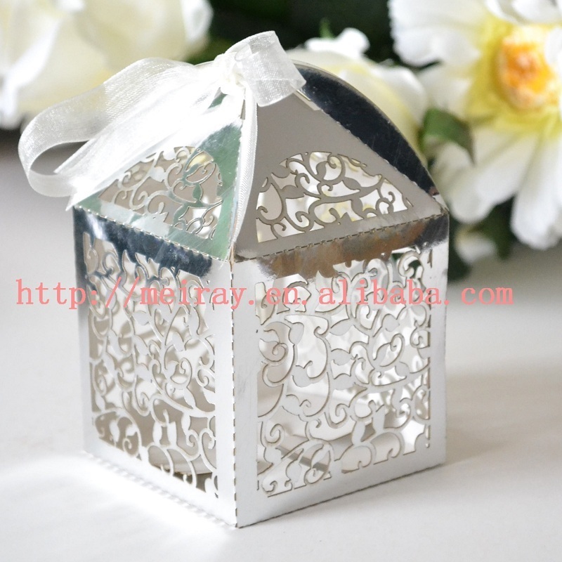 Hot sale little vine silver wedding favor boxes indian wedding favors wholesale from Mery Crafts