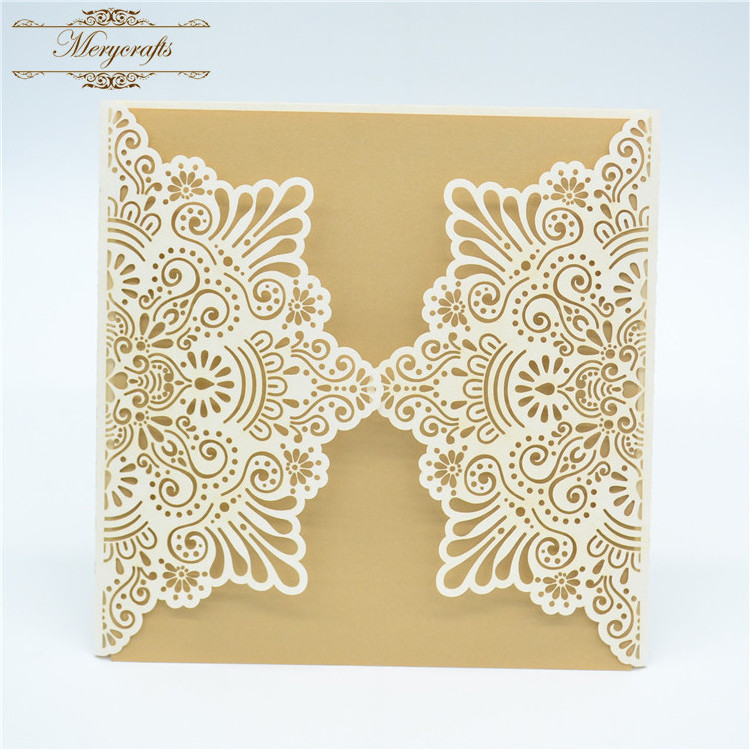 Bengali doc wedding envelopes laser cut paper baptism invitation card