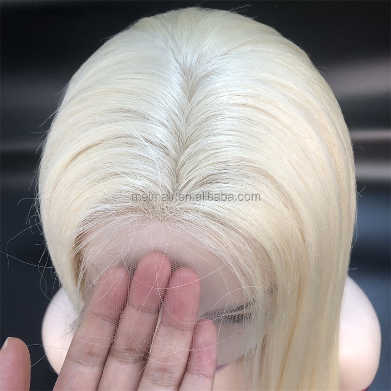 Balayage Blonde Full Lace Silk Top Wigs for White Women