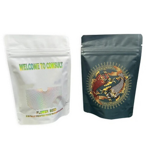 Custom Stand Up Pouch 3.5 Custom Ziplock Colored Printed For Food Storage Zip Coffee Shaped Clear Reusable Holographic Bag