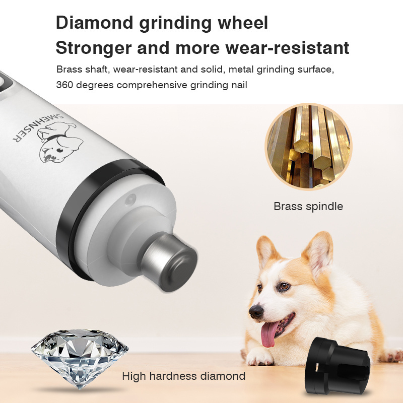 Quiet Professional Electric Rechargeable Portable Dog Cat Pets Nail Grinder With Led Light For Pet Dogs And Cats