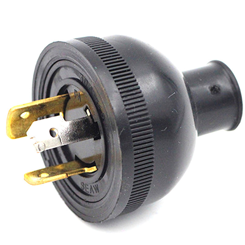 Black 30A Receptacle Industry Plug Generator Twist-Locked Wiring Power Socket Triprong Wire Plug 2kw 5kw