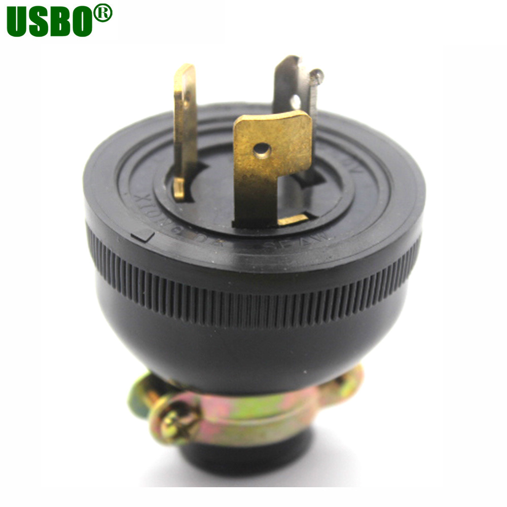 Black 30A Receptacle Industry Plug Generator Twist-Locked Wiring Power Socket Triprong Wire Plug 2kw 5kw