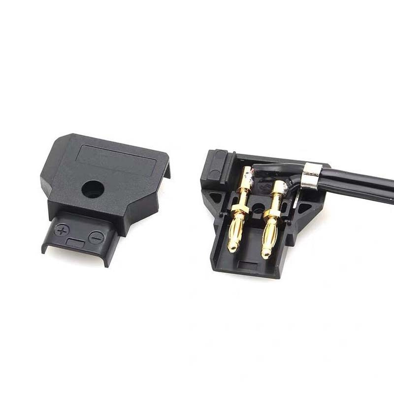 Black Male D-TAP Connector Welded Installation B Port V Port Camera Battery Power Plug for DSLR Rig DV Fiber Cable Terminal