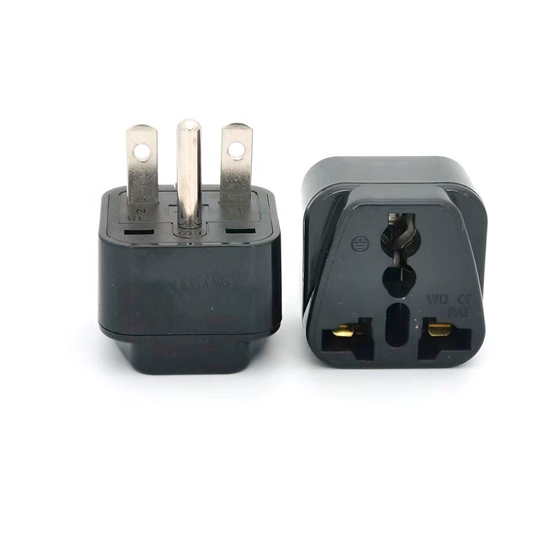 Universal American NEMA 6-15P Adapter Plug Canada Japan Ground 3 Pin AC Electric Power Plug 250v 15A Black White