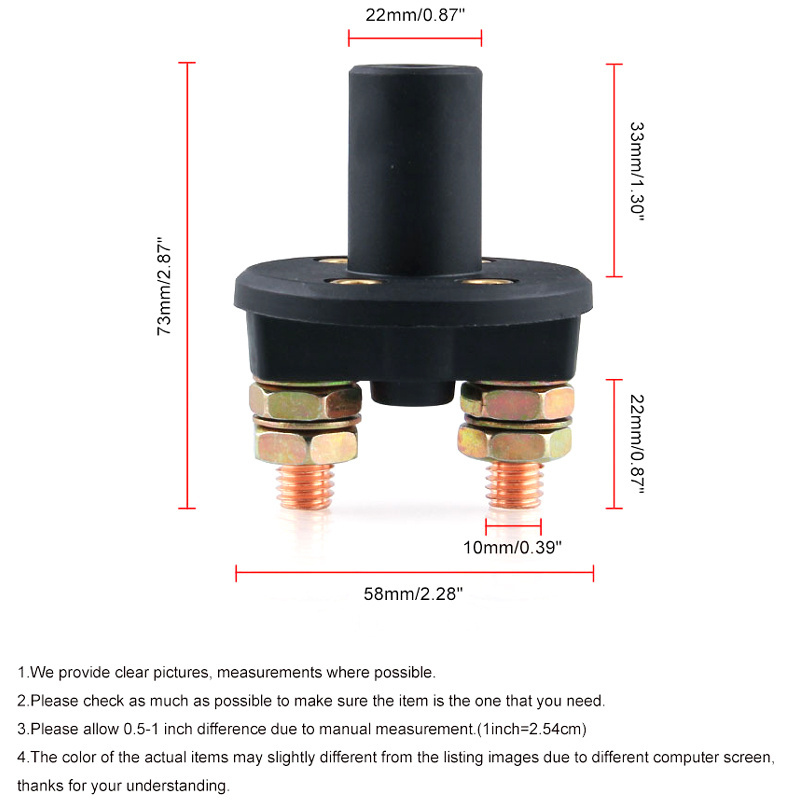 Universal Car 300A Auto Battery Disconnect Boat Cut Off Kill Switch 100A M10 M8 Master Power Rotary Switch With Removable Key