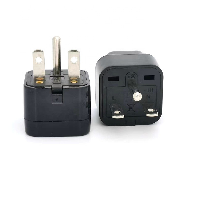 Universal American NEMA 6-15P Adapter Plug Canada Japan Ground 3 Pin AC Electric Power Plug 250v 15A Black White